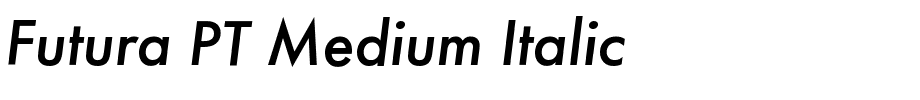 Futura PT Medium Italic